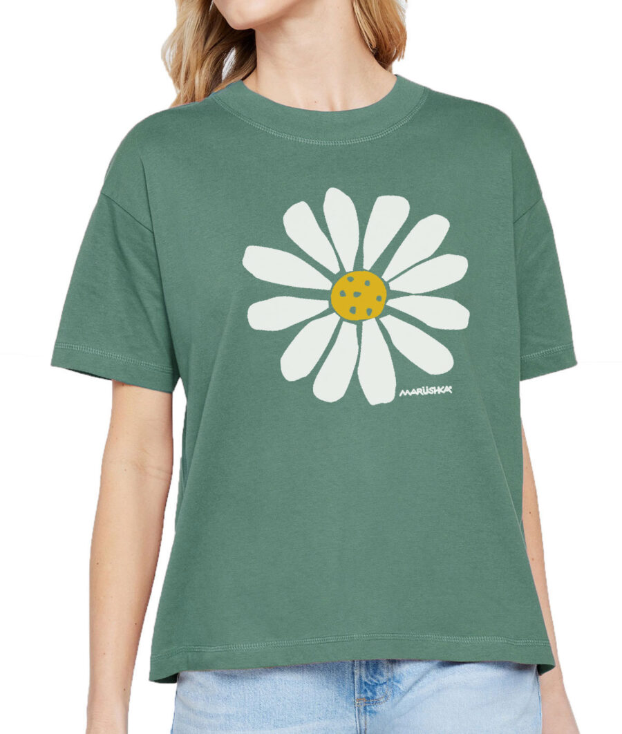 Boxy Crew T Big Daisy (Multi on Basil)