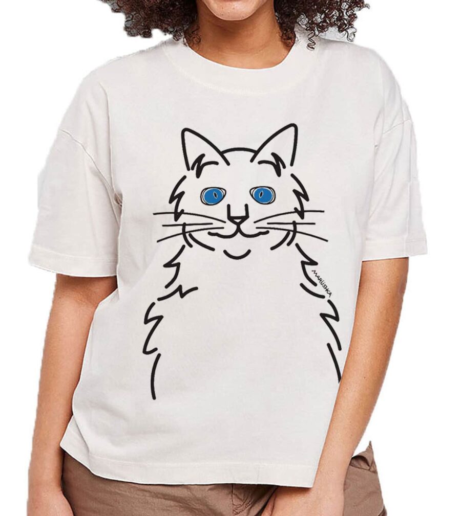 Boxy Crew T Cat Eyes (Multi on Porcelain)