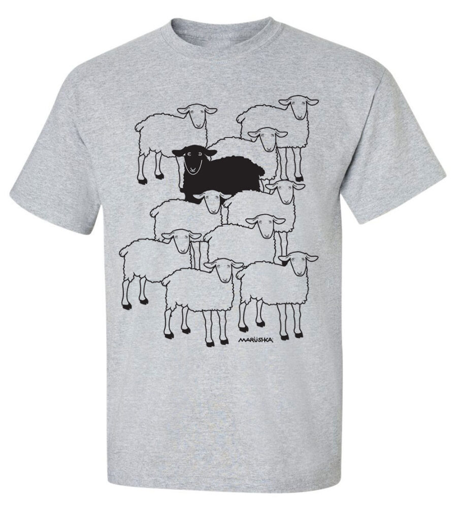 Short Sleeve T Black Sheep (Black on Grey)