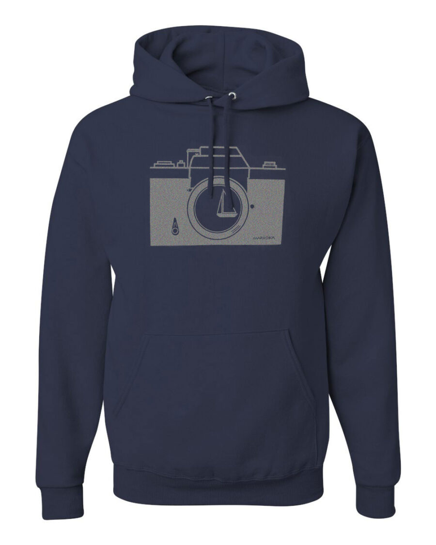 Classic Hoody Camera (Silver on Navy)