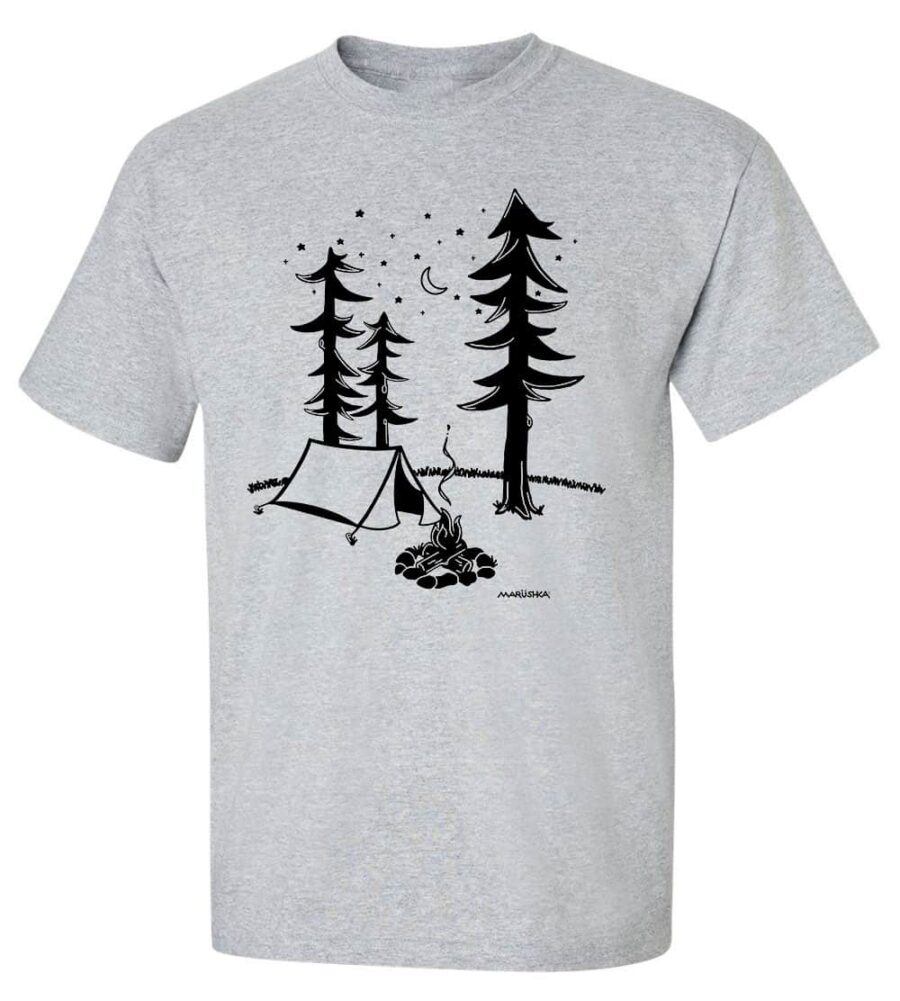 Short Sleeve T Campsite (Black on Grey)