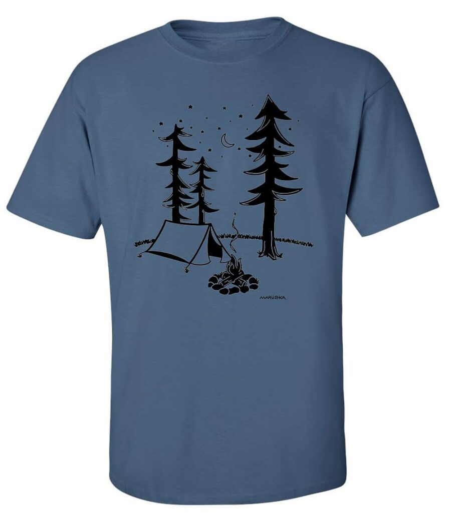 Short Sleeve T Campsite (Black on Indigo)