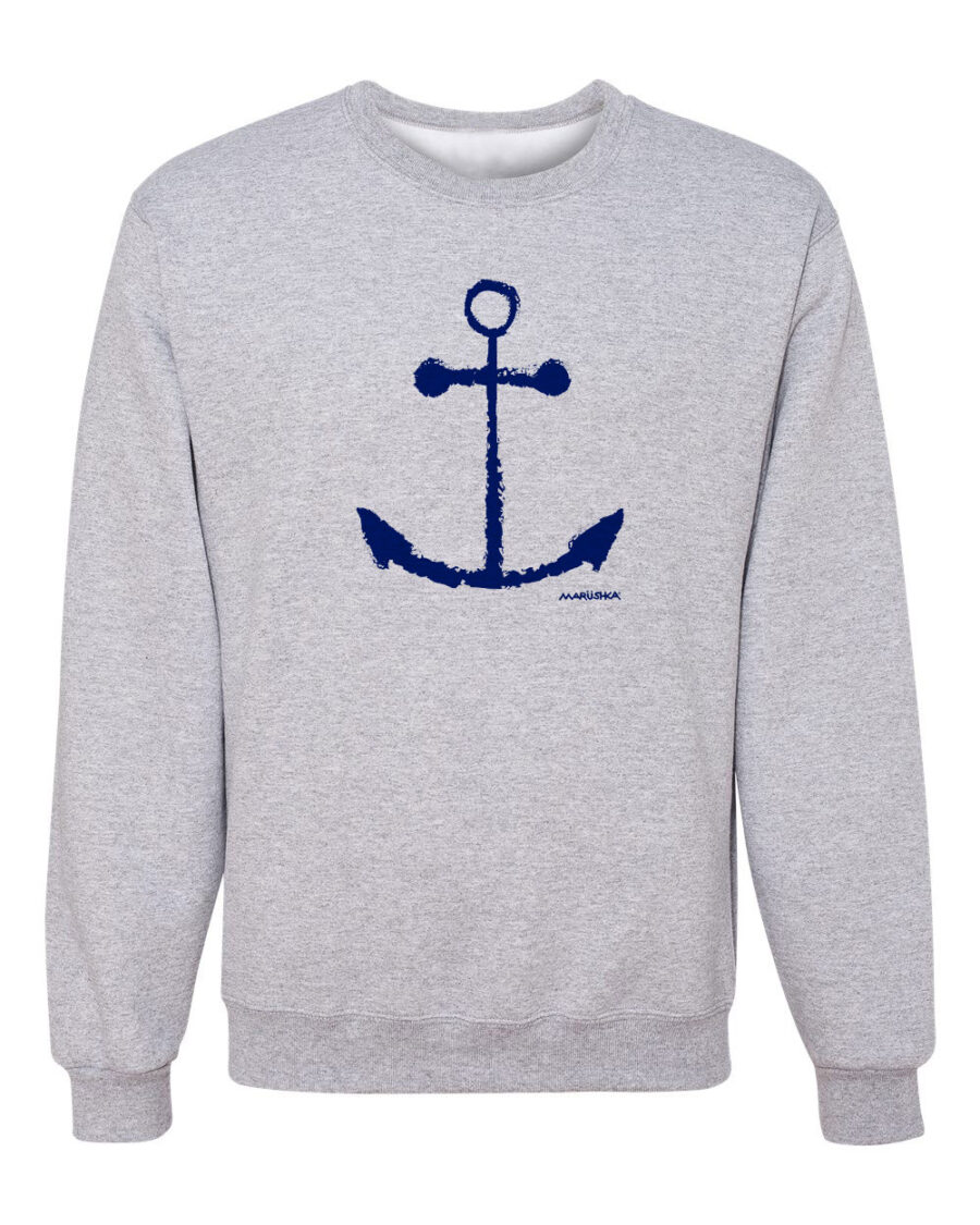 Crewneck Sweatshirt Anchor (Navy on Ash)