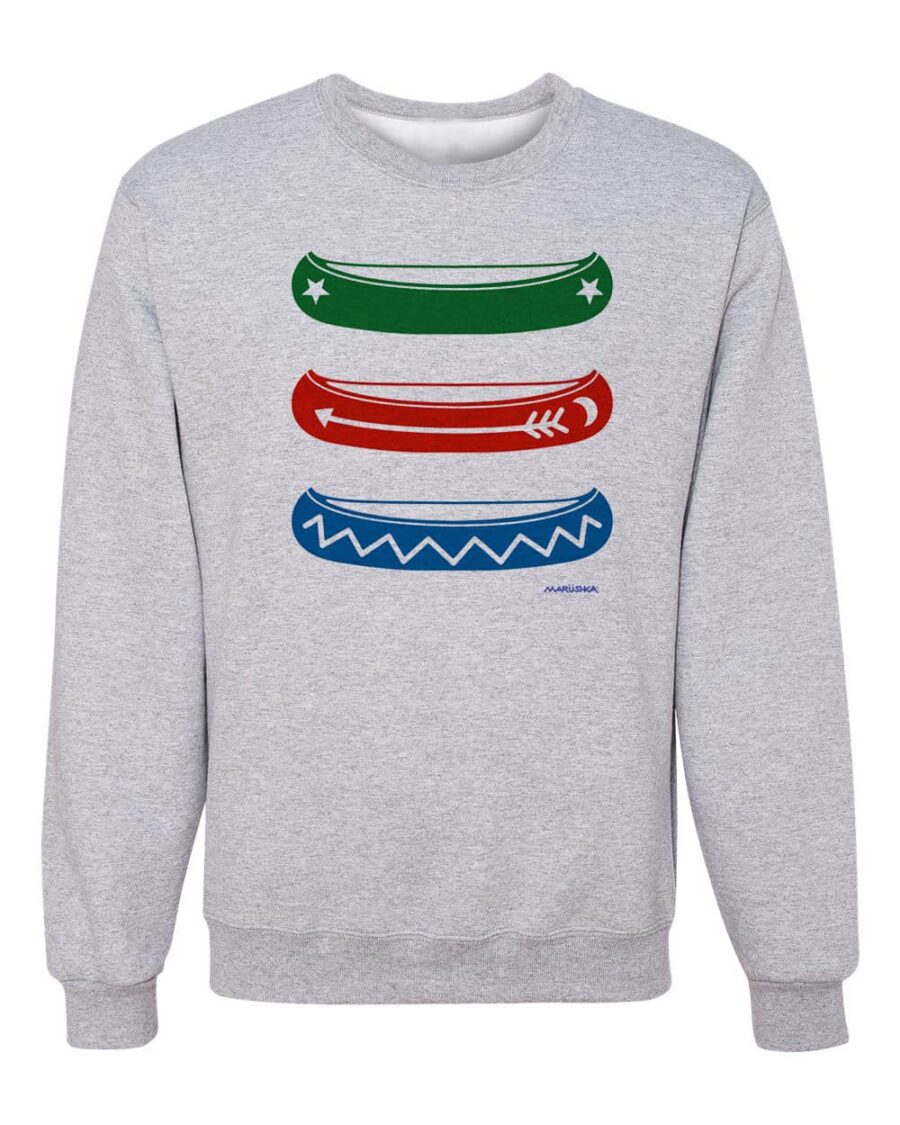 Crewneck Sweatshirt Canoes (Multi on Ash)