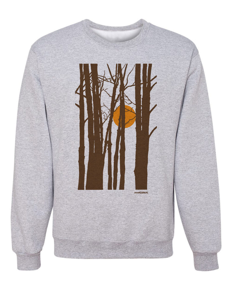 Crewneck Sweatshirt Autumn Sun (Brown & Orange on Ash)