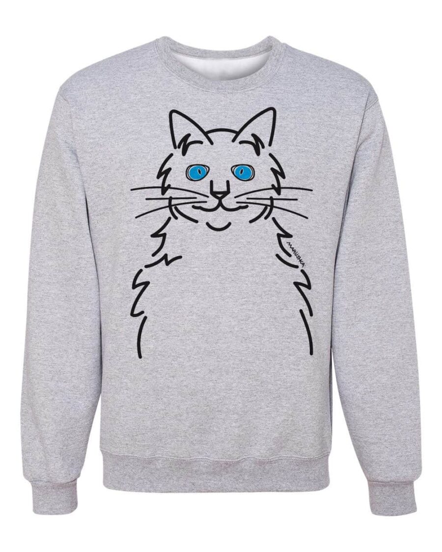 Crewneck Sweatshirt Cat Eyes (Multi on Ash)
