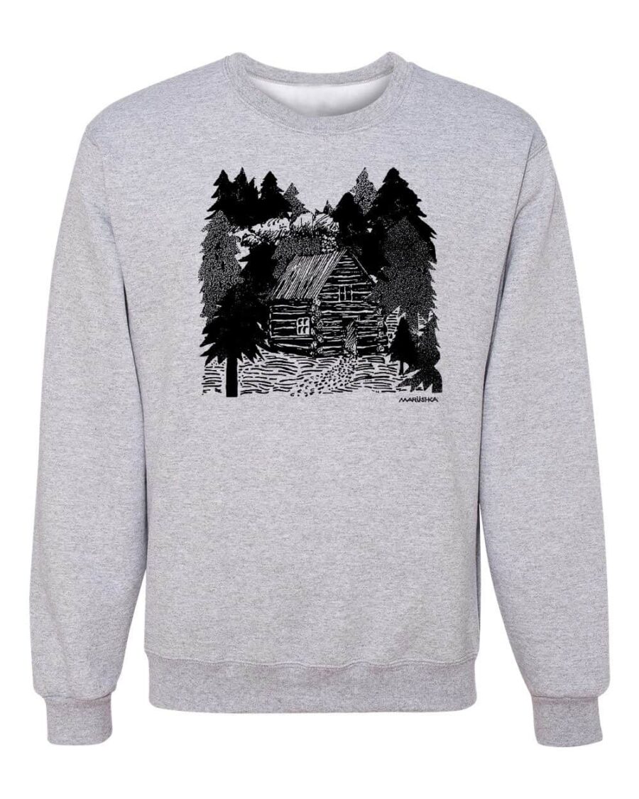 Crewneck Sweatshirt Cabin (Black on Ash)