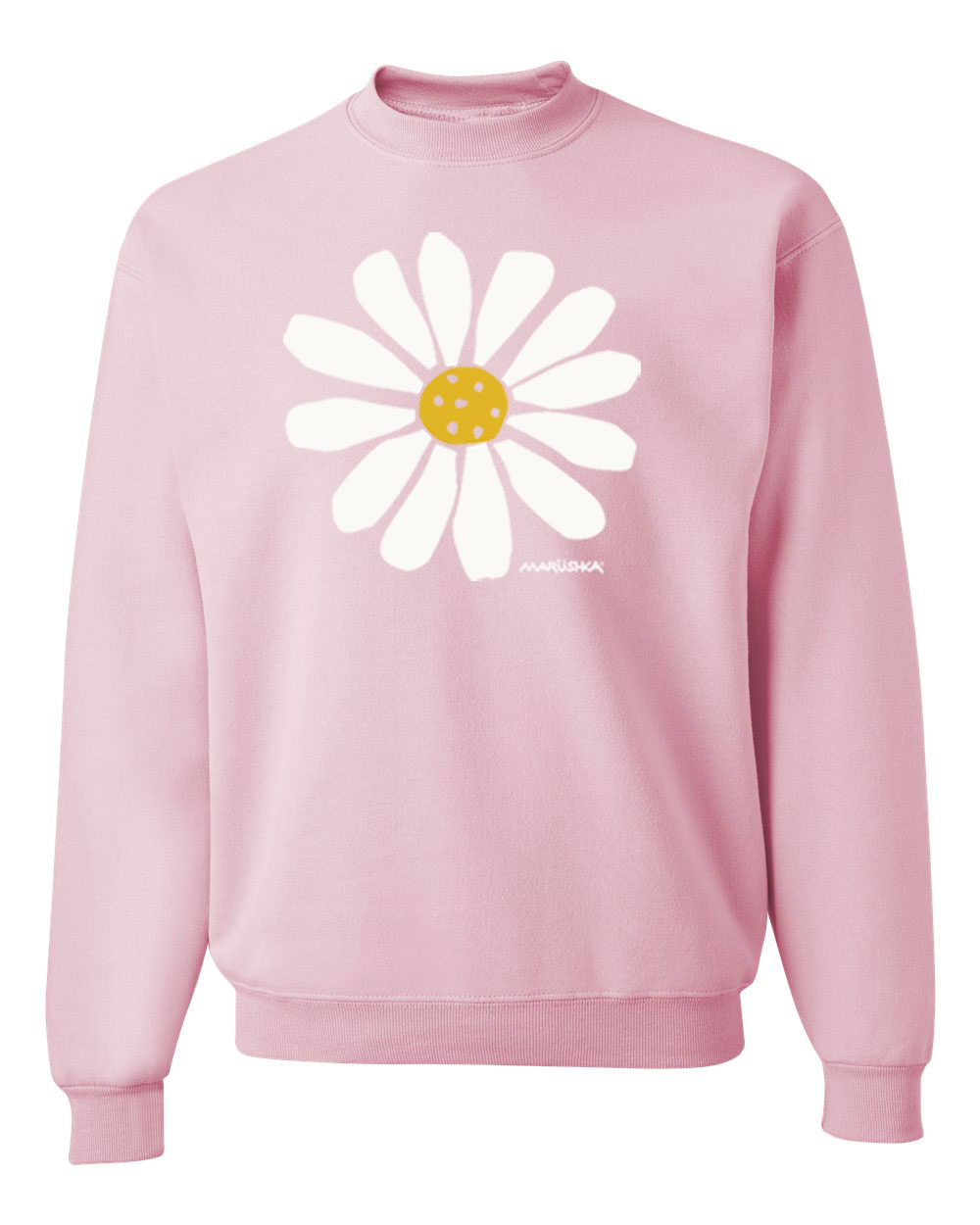 Crewneck Sweatshirt Big Daisy (Multi on Pink)