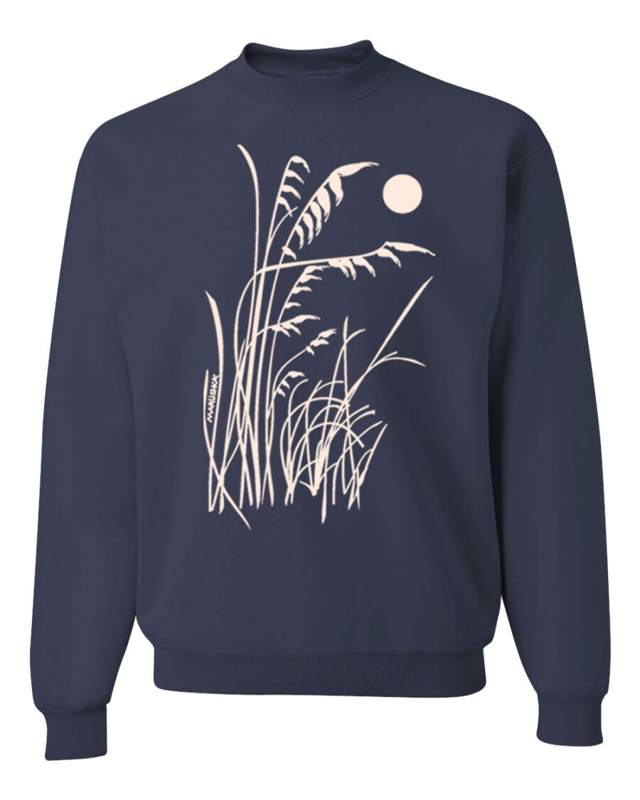 Crewneck Sweatshirt Beachy (Natural on Navy)