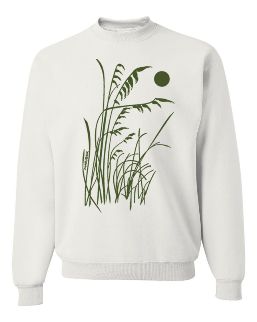 Crewneck Sweatshirt Beachy (Sage on White)