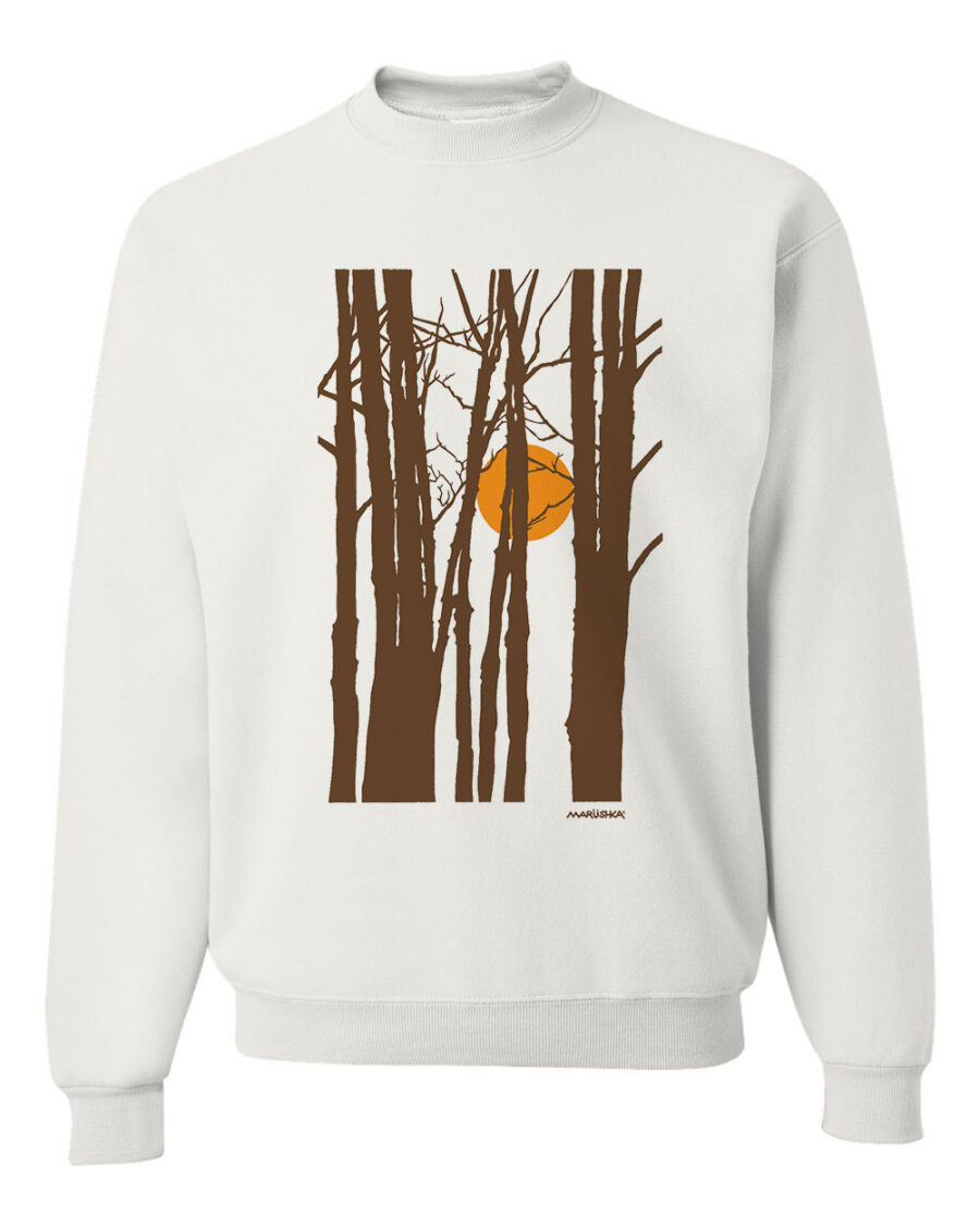 Crewneck Sweatshirt Autumn Sun (Brown & Orange on White)