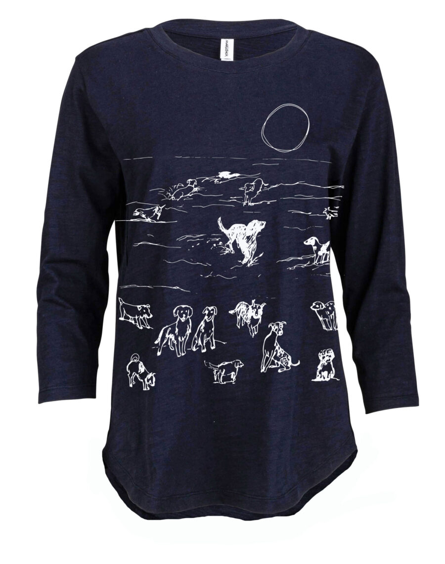 3/4 Slub Hi-Lo Beach Dogs (Natural on Navy)