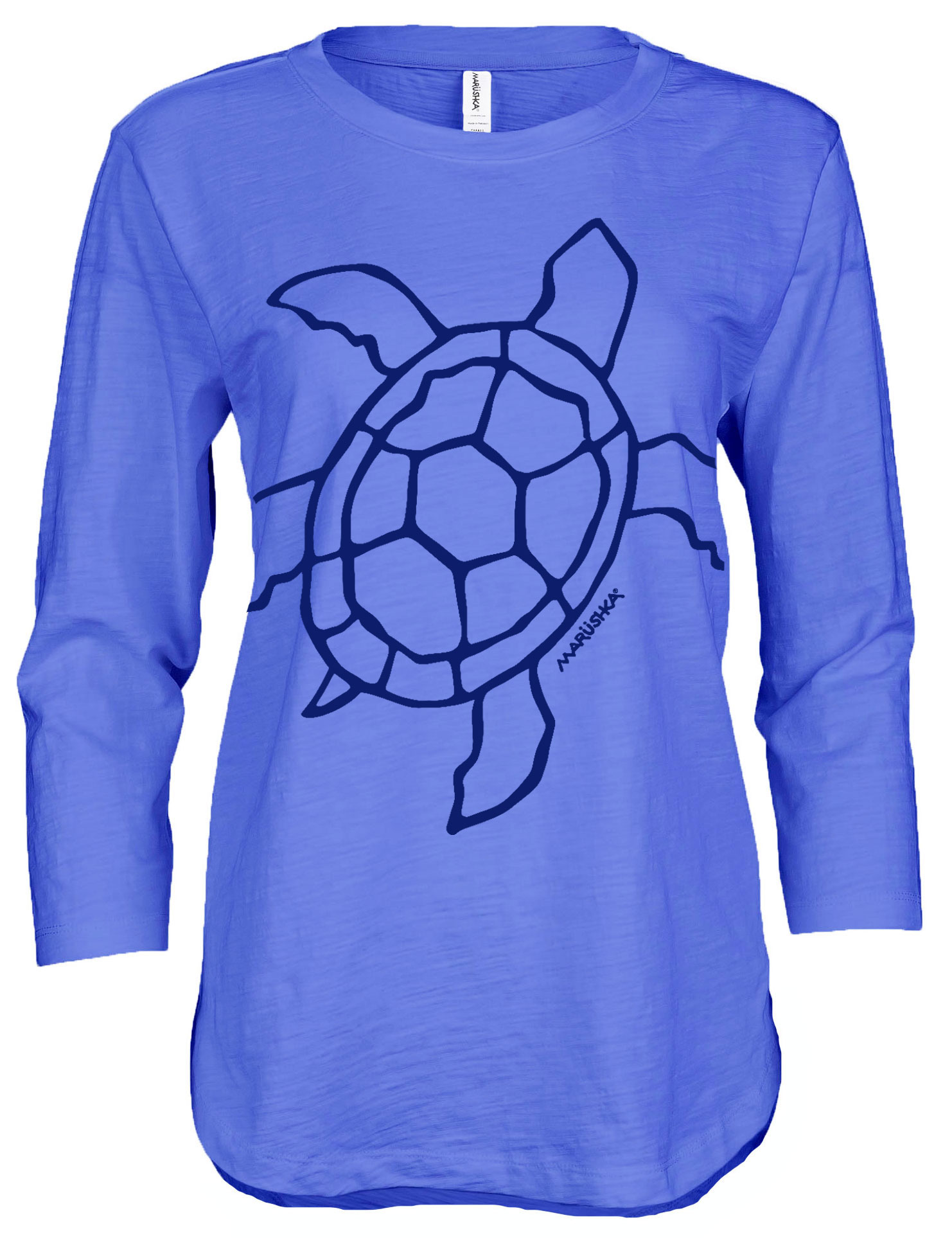 3/4 Slub Hi-Lo Big Sea Turtle (Navy on Peri)