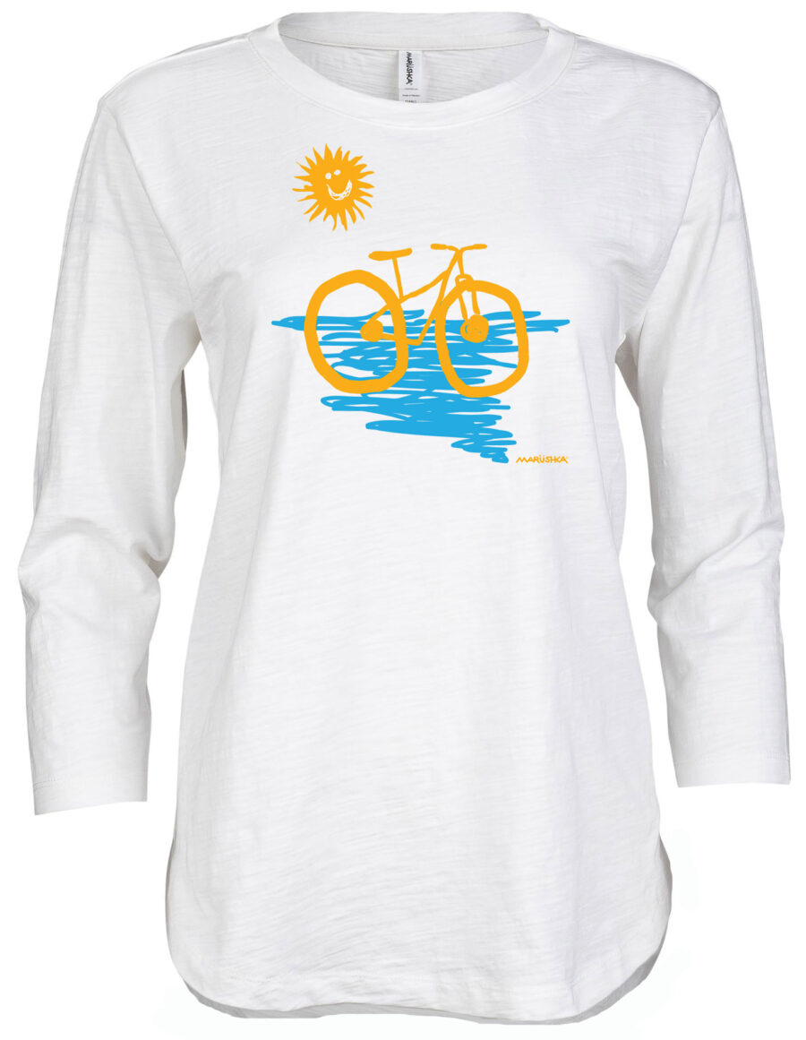 3/4 Slub Hi-Lo Beach Cruiser (Multi on White)