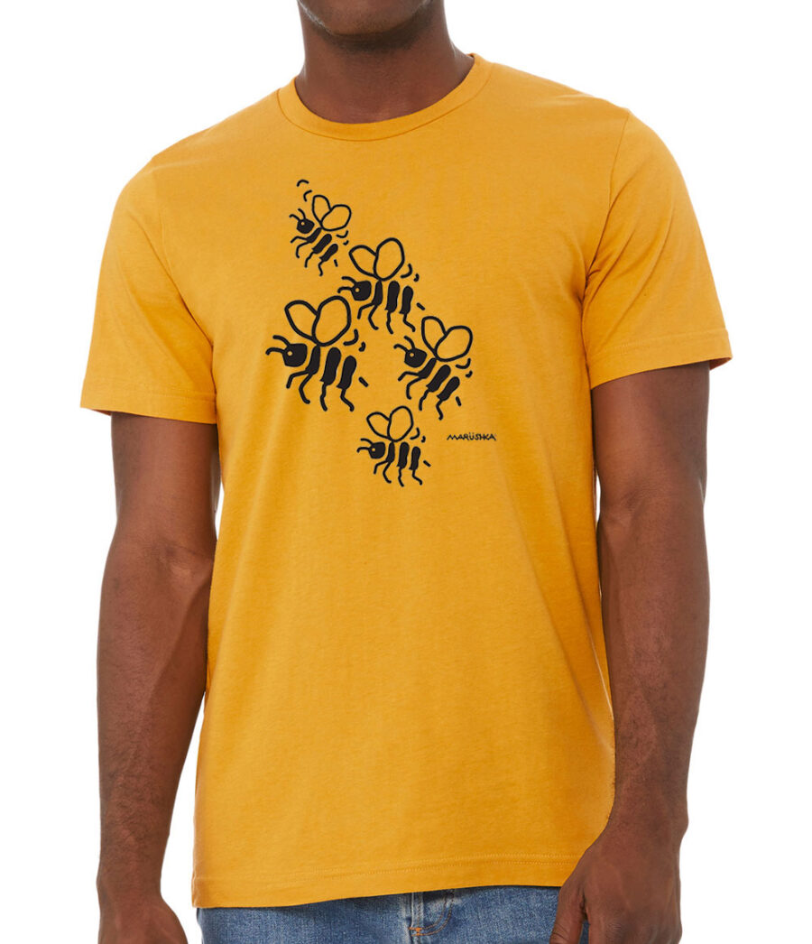 Short Sleeve T Bees (Black on Mustard)