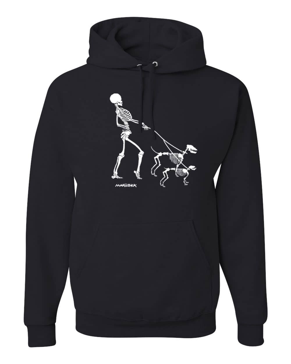 Classic Hoody Skeleton Walk (White on Black)