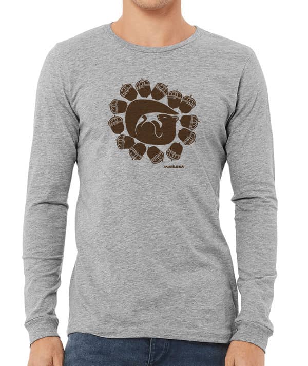 Long Sleeve T Nutty Squirrel (Brown on Grey)