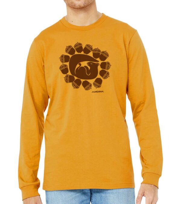 Long Sleeve T Nutty Squirrel (Brown on Mustard)
