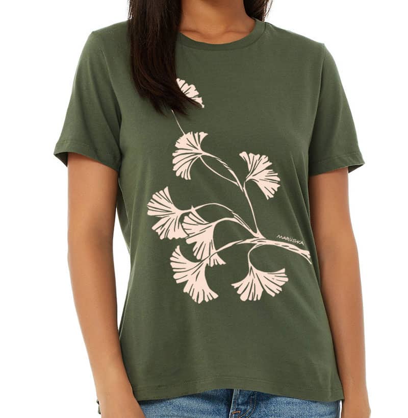 Relaxed Crewneck Ginko (Natural on Olive)