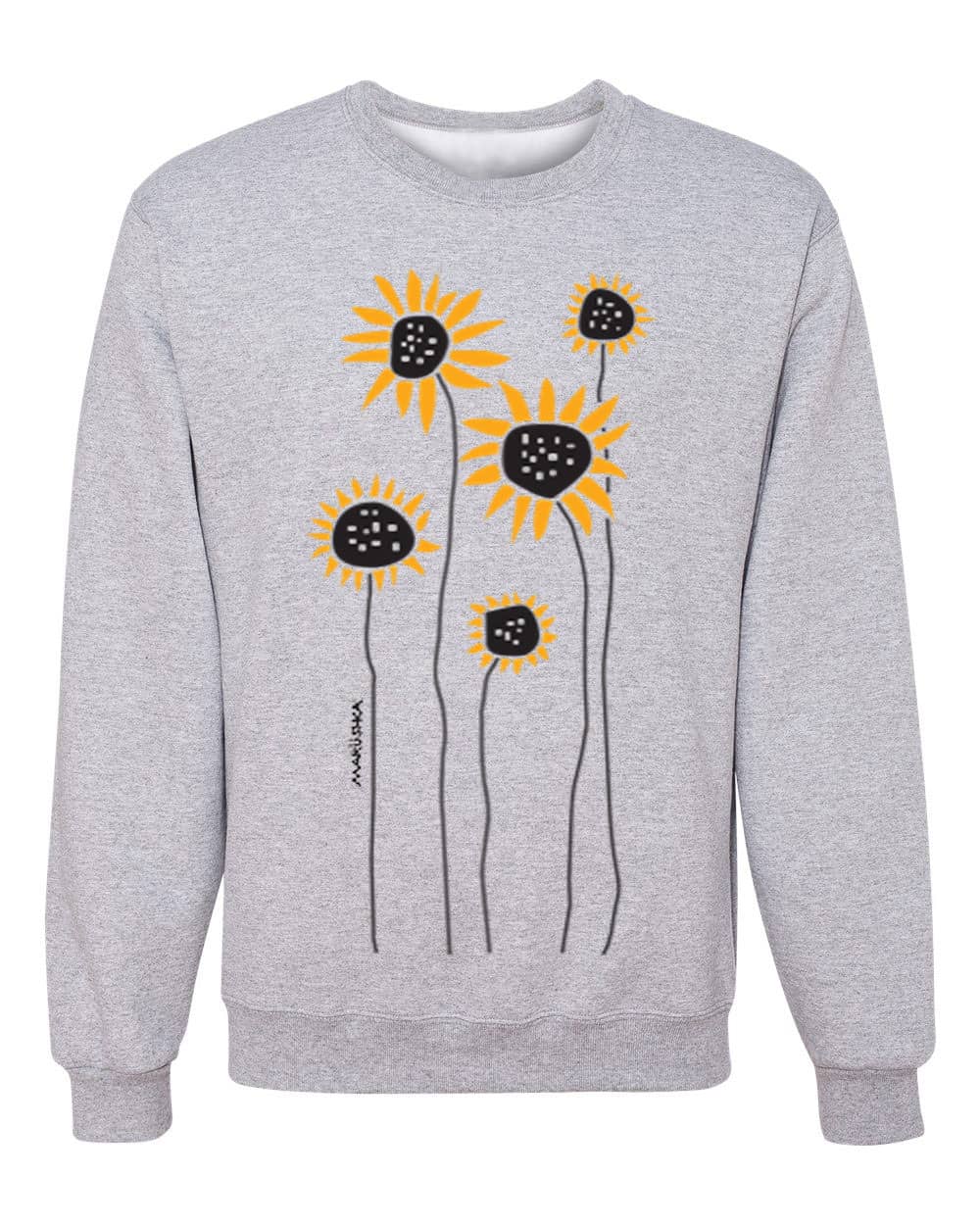 Crewneck Sweatshirt Sunflower Field (Multi on Ash)