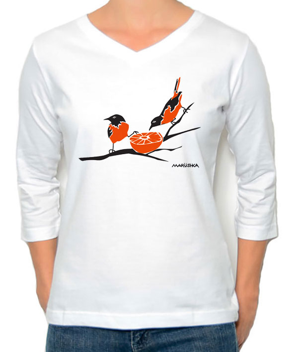 3/4 Sleeve Tee Orioles (Multi on White)
