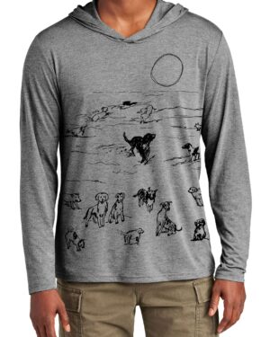 Tri Blend Long Sleeve Hooded T Beach Dogs