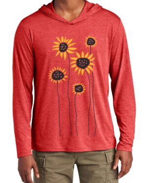 Tri Blend Long Sleeve Hooded T Sunflower Field