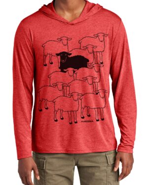Tri Blend Long Sleeve Hooded T Black Sheep