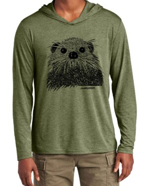 Tri Blend Long Sleeve Hooded T Sea Otter