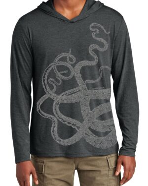 Tri Blend Long Sleeve Hooded T Octopus