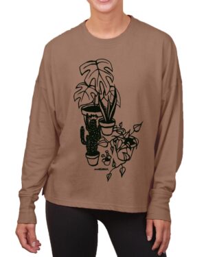 Boxy Long Sleeve Tee Houseplants