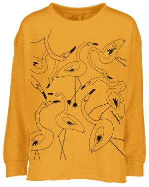 Drop Shoulder Crew Flamingos
