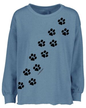 Drop Shoulder Crew Paw Prints