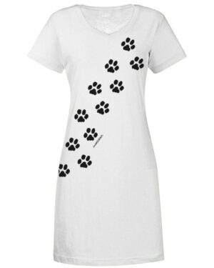 V Neck Dress Paw Prints