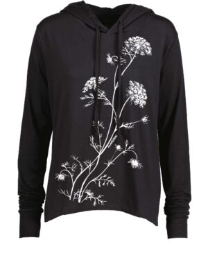 Long Sleeve Hooded T Queen Anne’s Lace