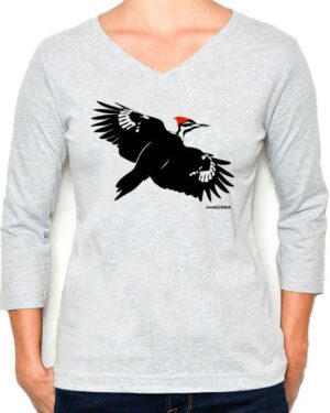 3/4 Sleeve Tee Pileated Woodpecker