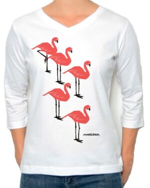 3/4 Sleeve Tee Flamingo Flock