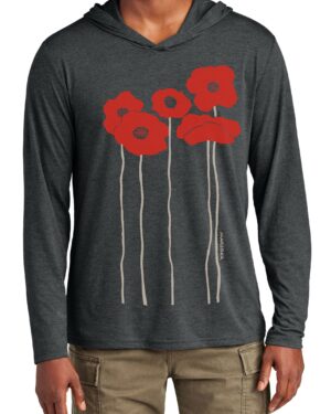 Tri Blend Long Sleeve Hooded T Poppies