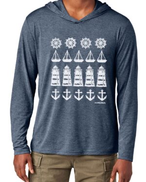 Tri Blend Long Sleeve Hooded T Ships Ahoy