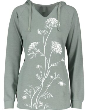 Notch Neck Hoody Queen Anne’s Lace