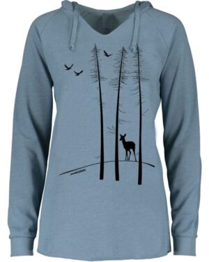 Notch Neck Hoody Deer Twiggy