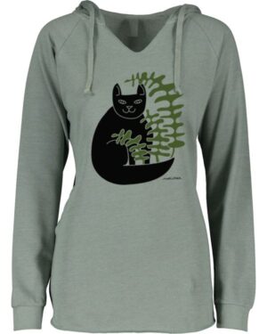 Notch Neck Hoody Cat Fern