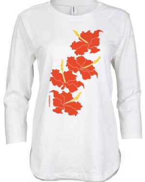 3/4 Slub Hi-Lo Hibiscus