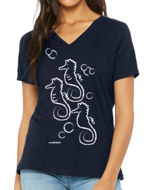 Relaxed V Neck Seahorses