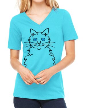 Relaxed V Neck Cat Eyes