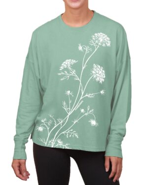 Boxy Long Sleeve Tee Queen Anne’s Lace