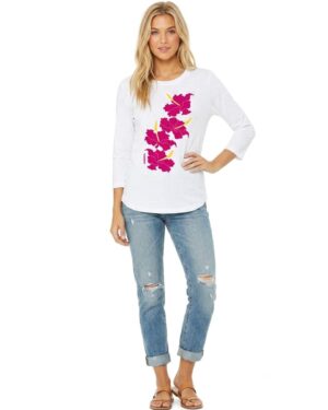 3/4 Slub Hi-Lo Hibiscus