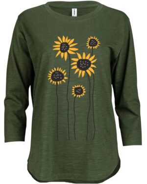 3/4 Slub Hi-Lo Sunflower Field