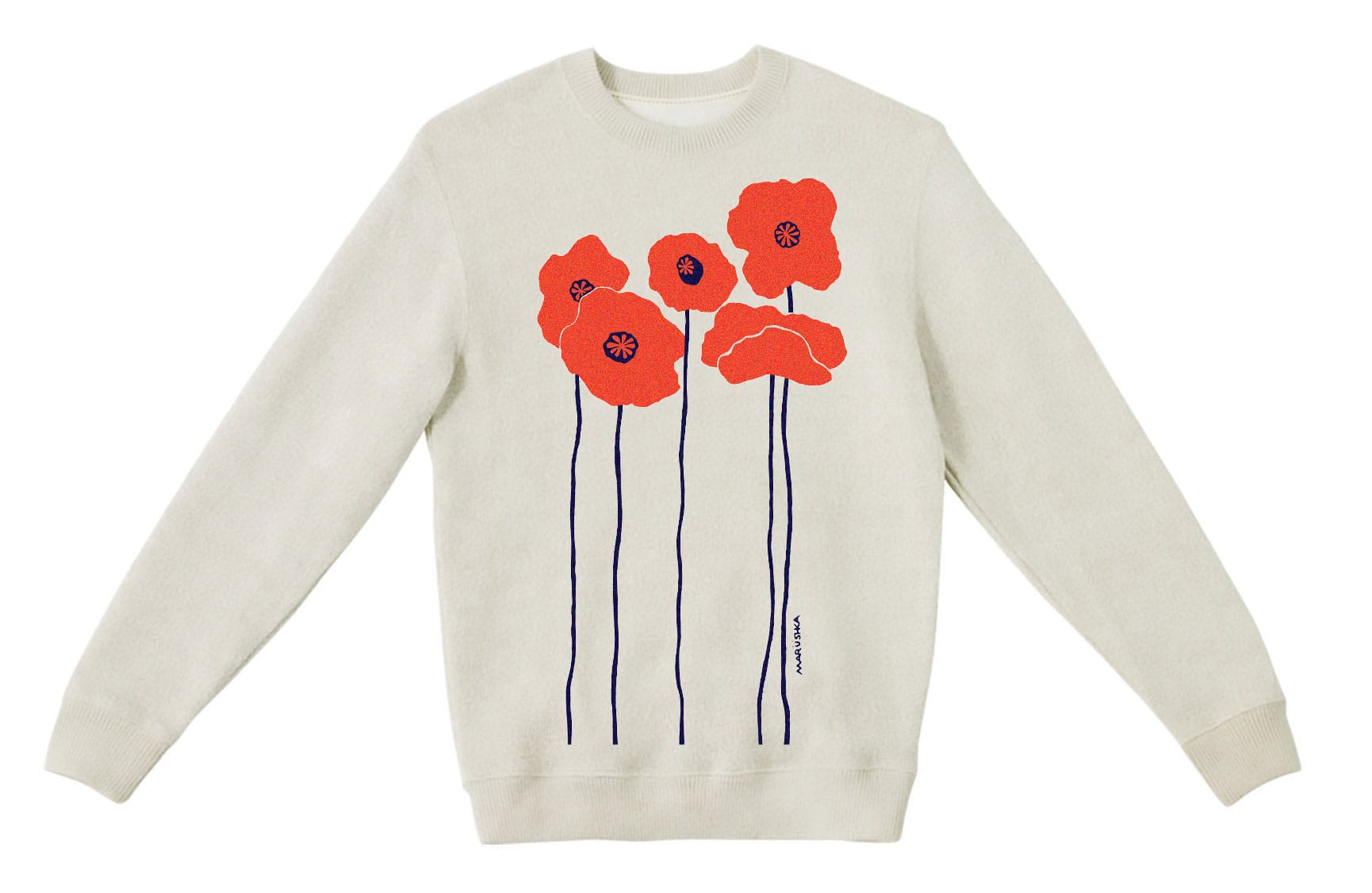 Textured Sweater Poppies
