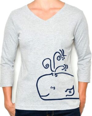 3/4 Sleeve Tee Happy Whale